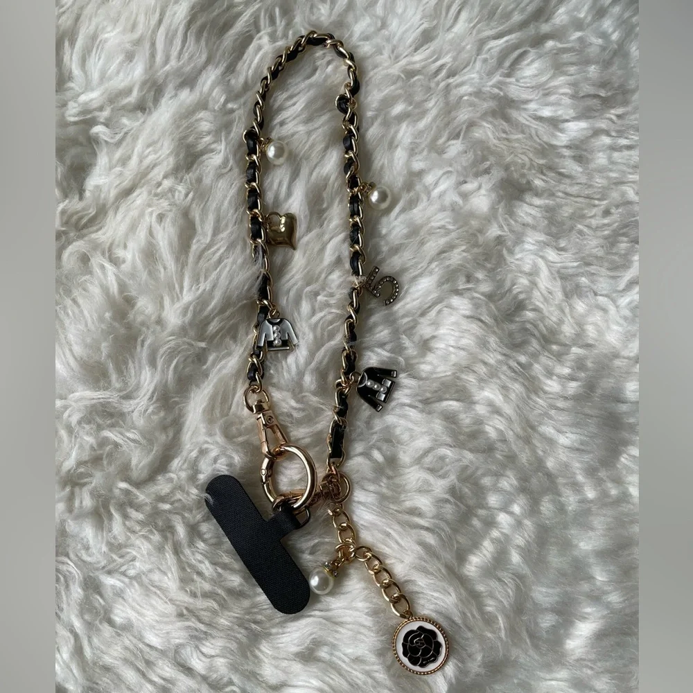 Faux Leather Charm Lanyard